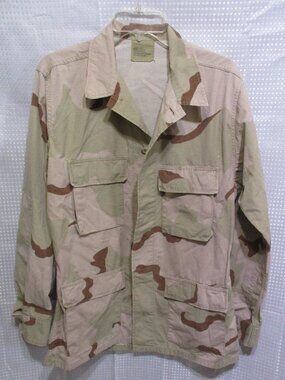 Vintage NATO 3-Color Desert Camouflage Long Sleeved Button Up Shirt  Sz. ML